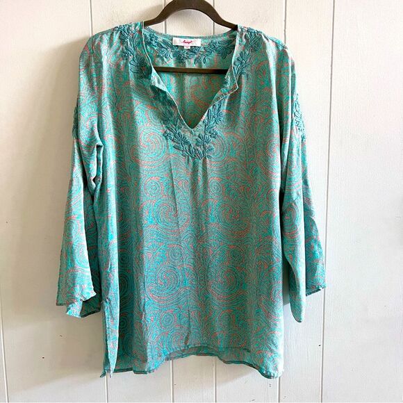 Amaya 100% Silk Embroidered Blouse Tunic - Picture 1 of 11